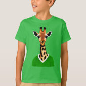 T-shirt Giraffe mignonne portant un pull vert Tee pour enf (Devant)