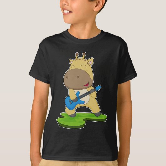 T-shirt Giraffe Musicien Guitare (Devant)