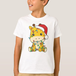 T-shirt Giraffe Noël Animaux d'hiver Giraffes