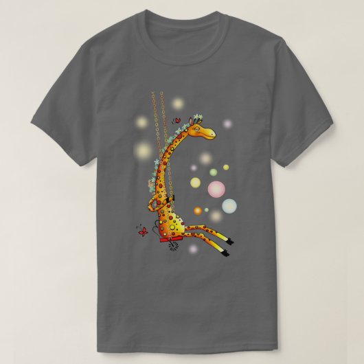 T-shirt Giraffe On Swing  (Design devant)