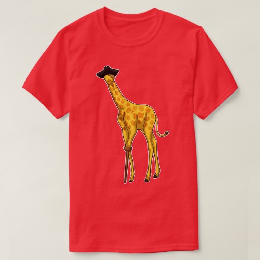 T-shirt Giraffe Pirate Pirate Casquette (Design devant)