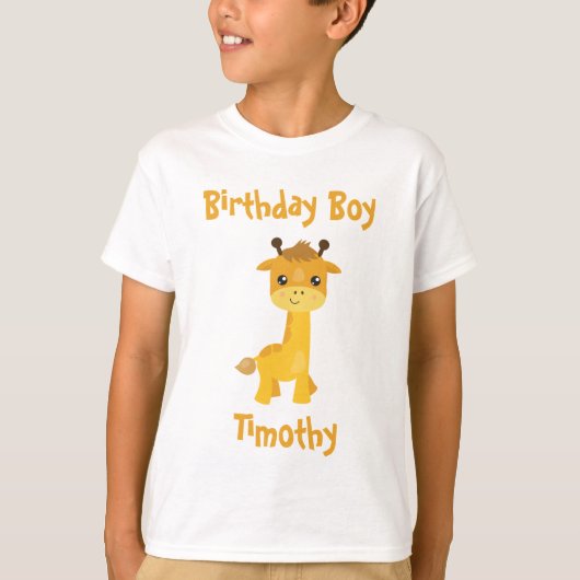 T-shirt Giraffe pour garçon d'anniversaire (Devant)
