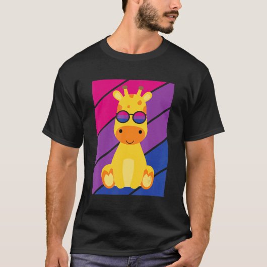 T-shirt Giraffe Pride Bisexual Drapeau LGBTQ Fière de l'Al (Devant)