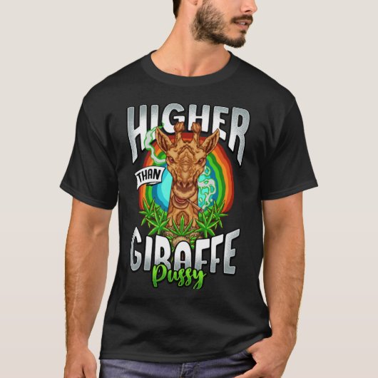 T-shirt Giraffe Pussy Funny Stoner Weed Classic (Devant)
