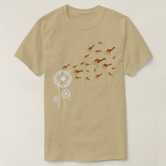 T-shirt Giraffe Retro Puff Ball Dandelion (Design devant)
