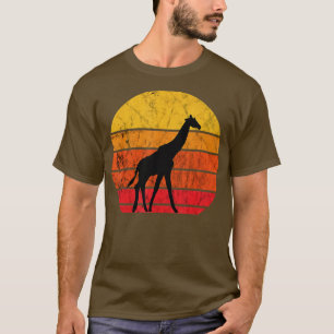 T-shirt Giraffe Retro Sunset Vintage Faune Safari Afric
