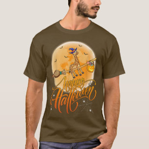 T-shirt Giraffe Ride Sorcière prise Lune Vintage Giraffe H