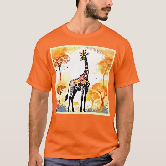 T-shirt Giraffe Savannah Art (Devant)