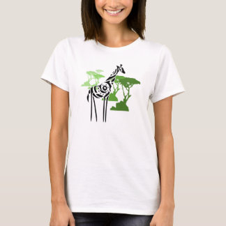 T-shirt Giraffe tribale - Vert