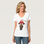 T-shirt Giraffe Whimsical mignonne en Casquette d'hiver (Devant entier)