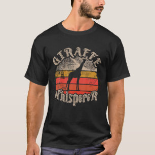 T-shirt Giraffe Whisperer Drôle Amoureux Thème Vintage Sun