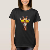 T-shirt Giraffe with Glasses for Zoo Animal Graphic (Devant)