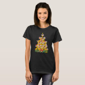 T-shirt Giraffe  Xmas Lights Santa Giraffe Christmas Tree (Devant entier)