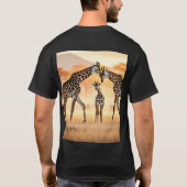 T-shirt Giraffes coucher de soleil" (Dos)