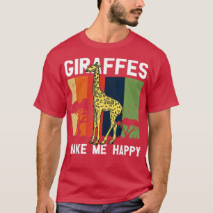 T-shirt Giraffes me rendent heureux Giraffe Lover Zoo anim