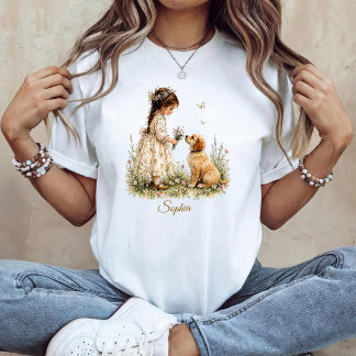 T-shirt Girl and Puppy