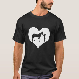 T-shirt Girl Heart Horse Équitation