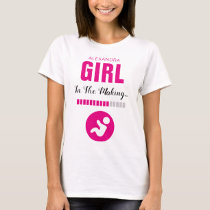 T-shirt Girl in the Making And Progress Bar Hot Pink Funny
