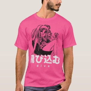 T-shirt Girl in the Summer Dive Japonais Vintage