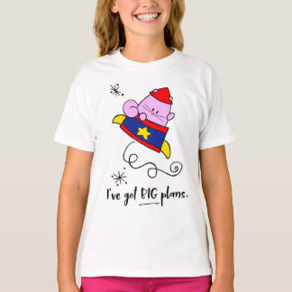 T-shirt Girl Power Cartoon Astronaut Cat Girls' Tee