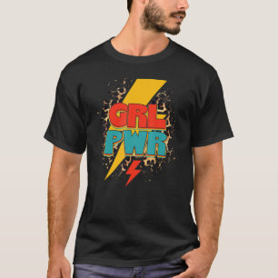 T-shirt Girl Power Feminist Slogan Top Femmes Grl Pw tenda