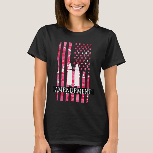 T-shirt Girl Pro Gun Second Amendment 2A patriot American (Devant)