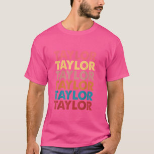 T-shirt Girl Retro Taylor Prénom Anniversaire personnalisé