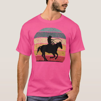 T-shirt Girl Roping Horse Riding Cowgirl Vintage Texas Equ
