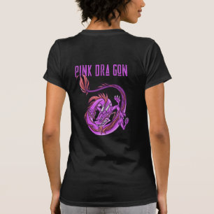T-shirt Girl rose et rose Dra Gon - Dragon de style comiqu