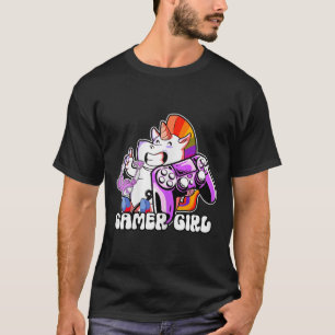 T-shirt Girl Unicorn Gaming mignon Vidéo Jeu Lover Cool