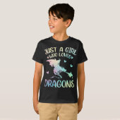 T-shirt Girl Who loves Dragons (Devant entier)