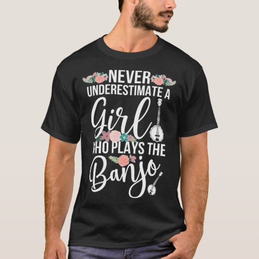 T-shirt Girl Who Plays Banjo Player Banjo Lover Banjoist B (Devant)