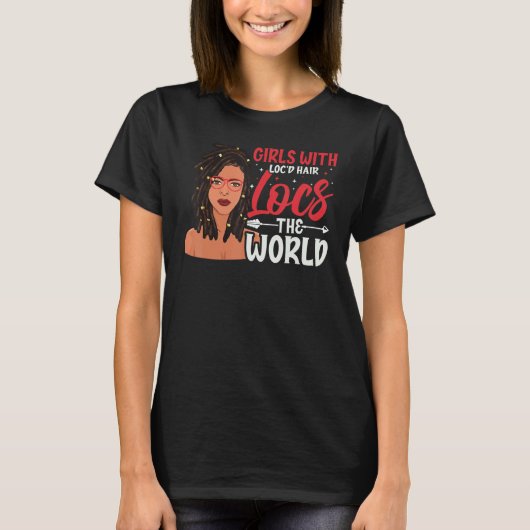 T-shirt Girl With Locd Hair Locs The World Black History M (Devant)