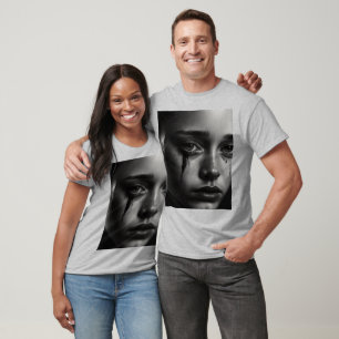 T-shirt Girl with tears