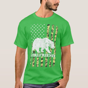 T-shirt Girlfriend Bear Camping Randonnée Camouflage USA A