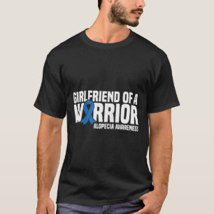 T-shirt Girlfriend d'un guerrier Bleu Ruban Alopecia Aware