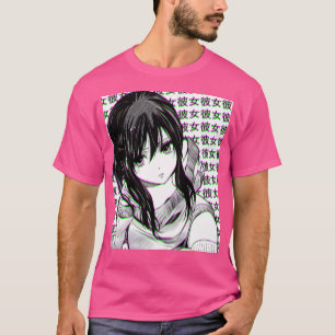 T-shirt Girlfriend (Noir Et Blanc) - Triste Anime Japonais