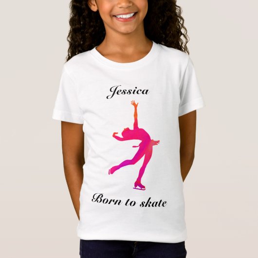 T-shirt Girls Born to Skate Figure Patinage (Devant)
