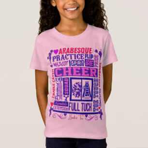 T-shirt Girls Cheerleading Purple Typography