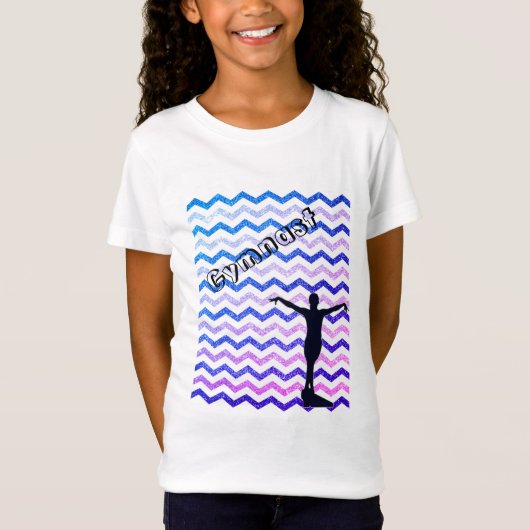 T-shirt Girls Chevron Gymnast Gymnastique (Devant)