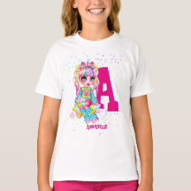 Girls Cute Unicorn Personnalisé Nommé Monogramme