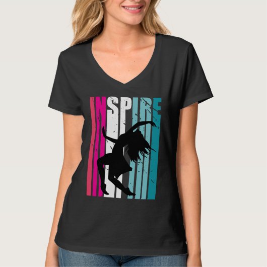 T-shirt Girls Dance Inspire Coach Dancer Retro Dancing (Devant)