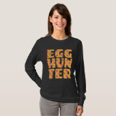 T-shirt Girls Easter Egg Hunting   Yellow Pink Flowers Pri (Devant entier)