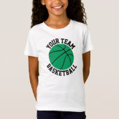 T-Shirt Girls Green Basketball Nom, joueur et numéro de l' (Devant)