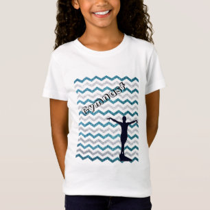 T-shirt Girls Gymnast Chevron Gymnastique