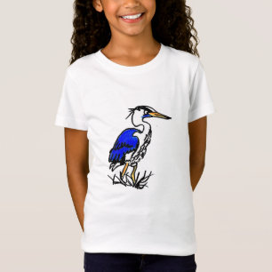 T-shirt Girls Jersey - Cartoon Blue Heron