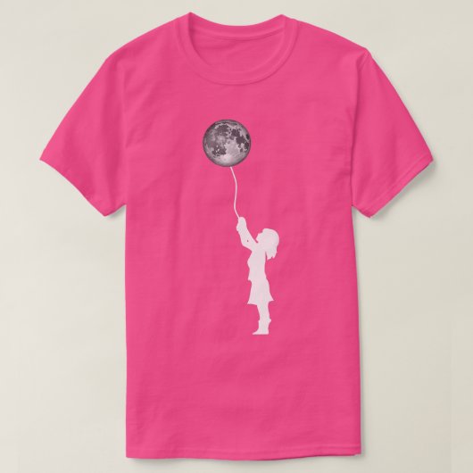 T-shirt Girls Science Too Moon Space Balloon 895 (Design devant)