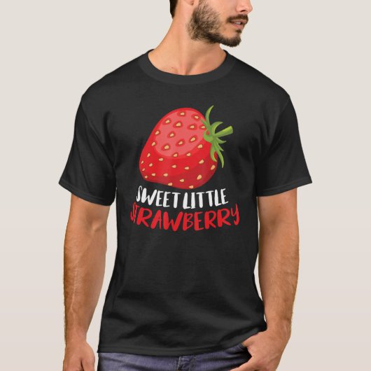 T-shirt Girls Strawberry Sweet Little Strawberry Fruit (Devant)