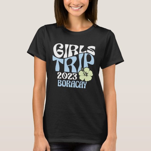 T-shirt Girls Trip 2023 Boracay Beach Destination Retro Gr (Devant)