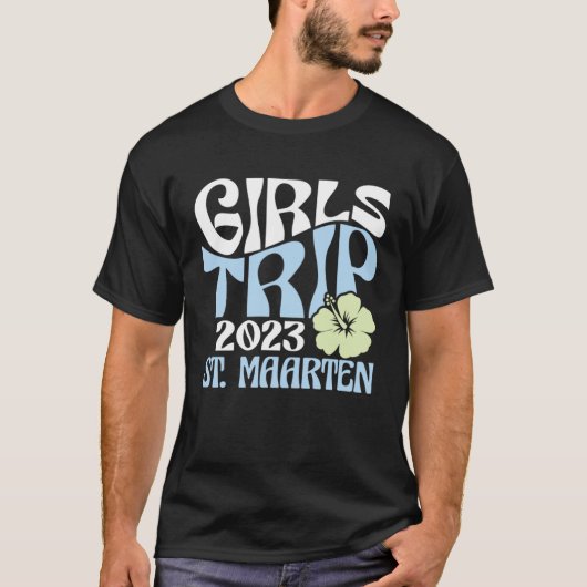 T-shirt Girls Trip 2023 St Maarten Beach Destination Retro (Devant)